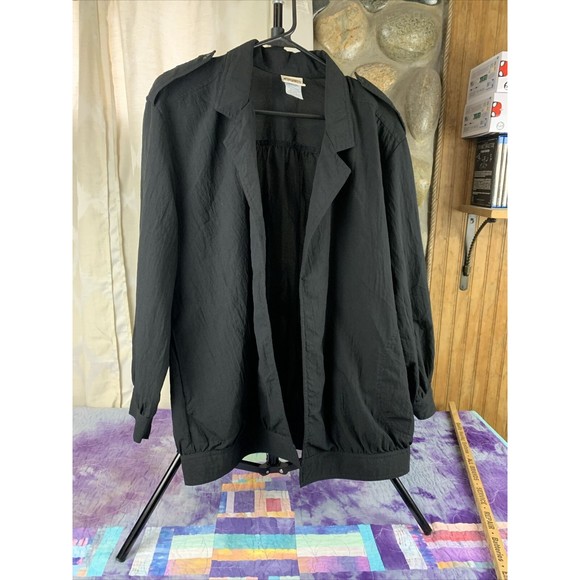 Picket and Post Jackets & Blazers - Picket and Post Le Chute Open Jacket Adult Large Black Pockets Vintage Womens